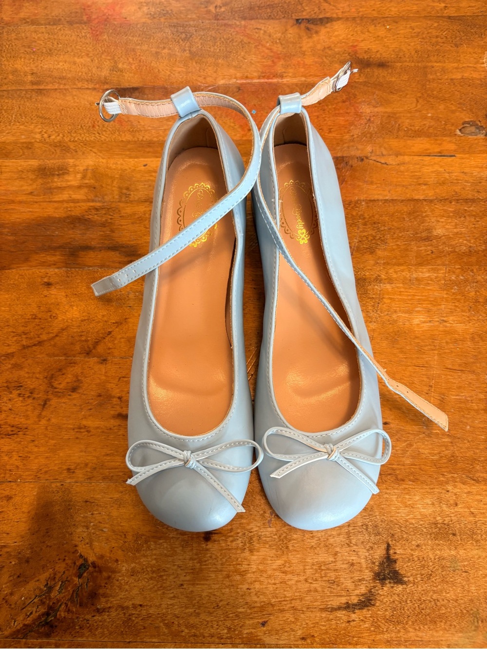 Classic Women's Ankle-Strap Ballet Heels in Light Blue